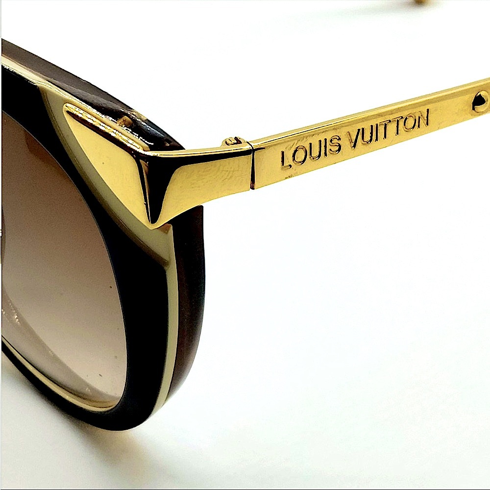 Authentic LV Louis Vuitton Brown Amber Cat Eye Sunglasses - Picture 5 of 9
